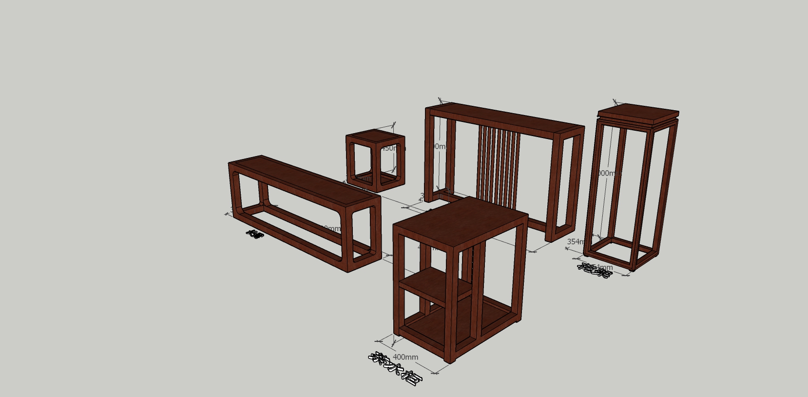中式家具su模型