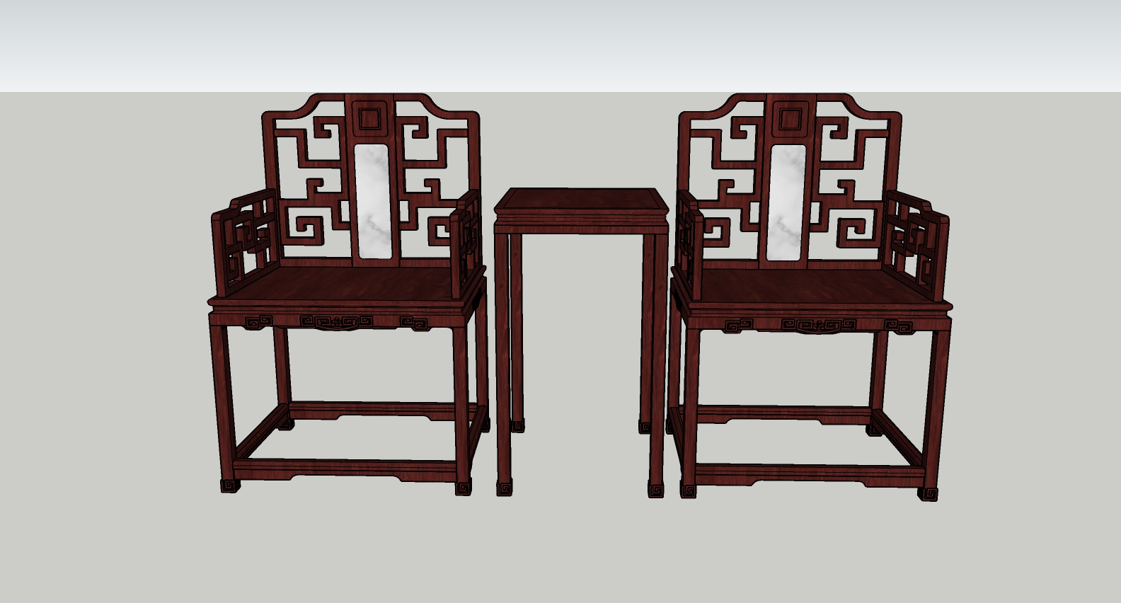 中式仿古太师椅  圈椅  椅子  茶几