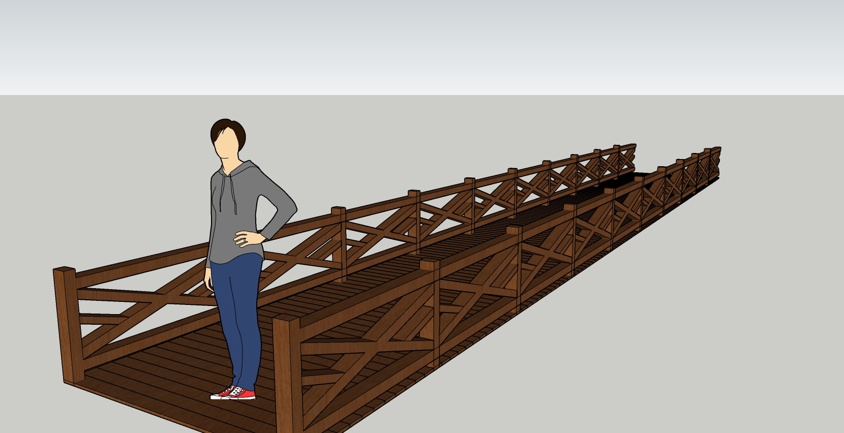 中式木桥   桥面   扶手桥