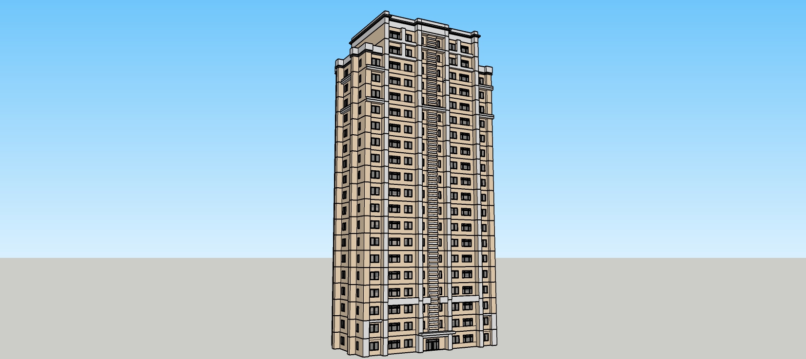 现代建筑模型    居民楼     小区楼房