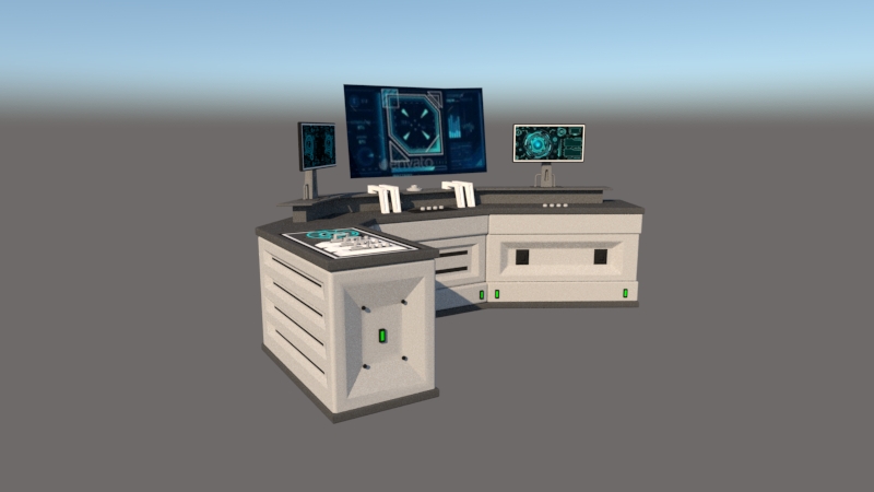 科幻工作台 控制台 未来计算机操作台 电脑桌