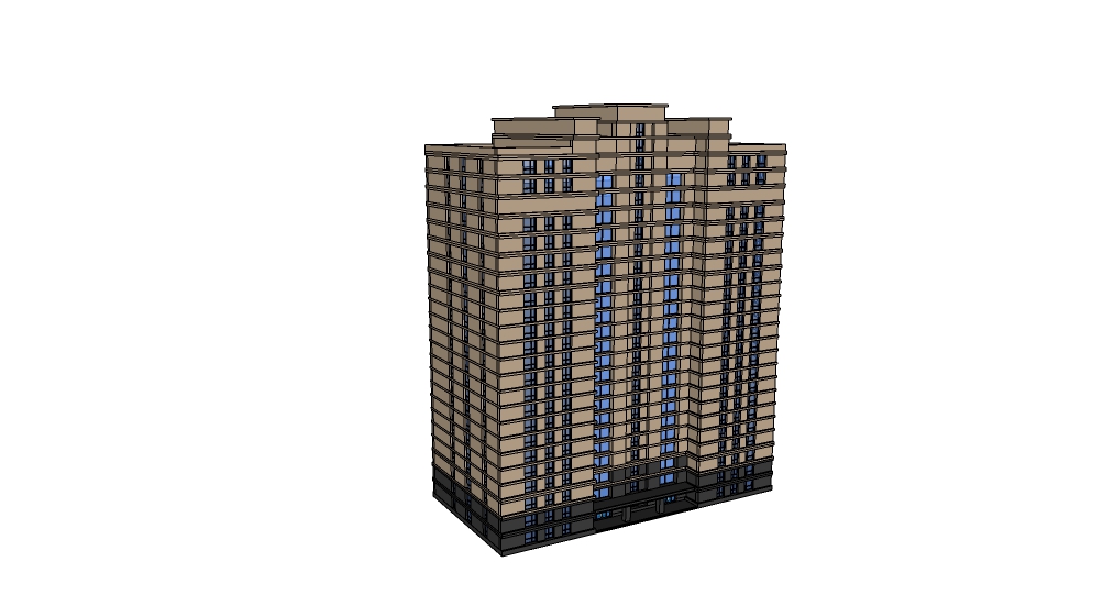 现代建筑模型  居民楼  住宅楼