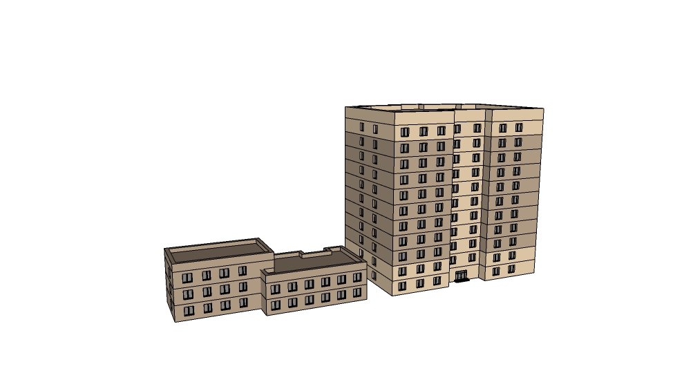 现代建筑模型 居民楼 住宅楼