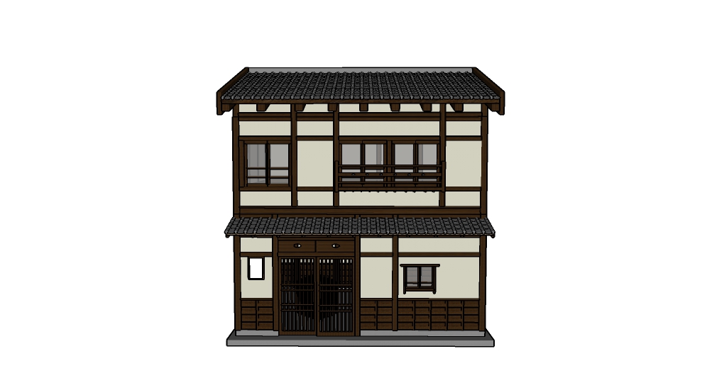 日式建筑模型 房屋 日式古建筑 木屋