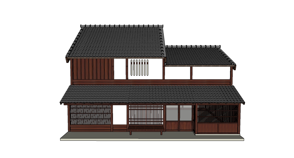 日式建筑模型 房屋 日式古建筑 木屋