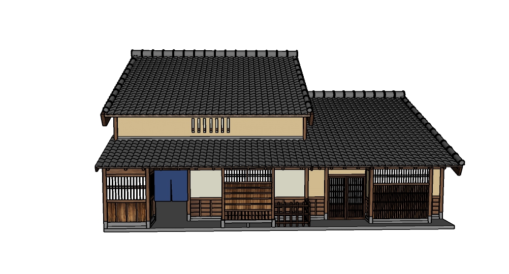 日式建筑模型 房屋 日式古建筑 木屋