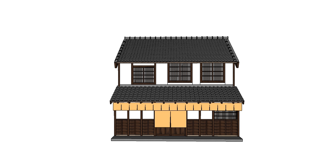 日式建筑模型 房屋 日式古建筑 木屋