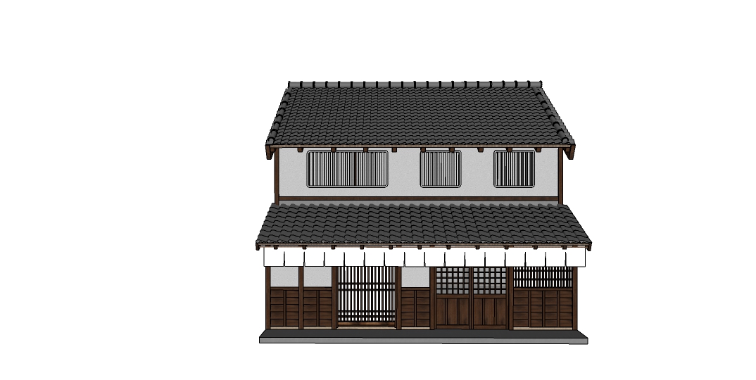 日式建筑模型 房屋 日式古建筑 木屋