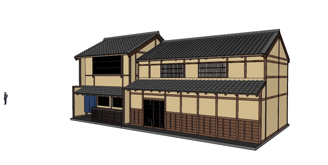 日式建筑模型 房屋 日式古建筑 木屋